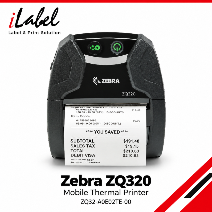 Zebra ZQ320 Mobile Direct Thermal Printer – 203 dpi